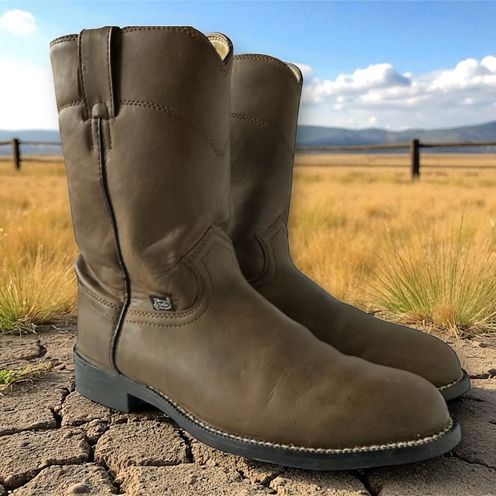 Justin Boots Tan Western Cowboy Boots